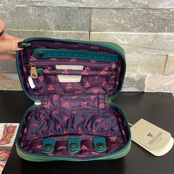 Anuschka Hand-Painted Leather Zippered Jewelry Case - Picture 3 of 11